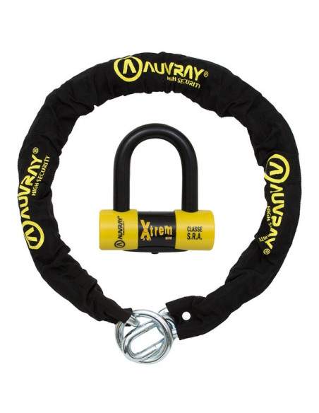 Antivol Auvray Chaine X-Lock 120CM et Cadenas SRA AUVRAY - 47.772831 Approuvé par les compagnies d'assurance grâce à son homolog