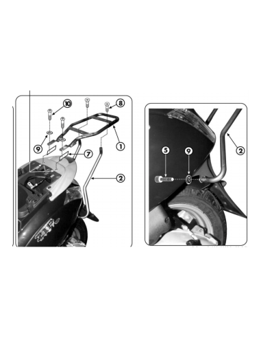 Support Top Case Givi Piaggio Zip 50-125 | 2000 à 2012