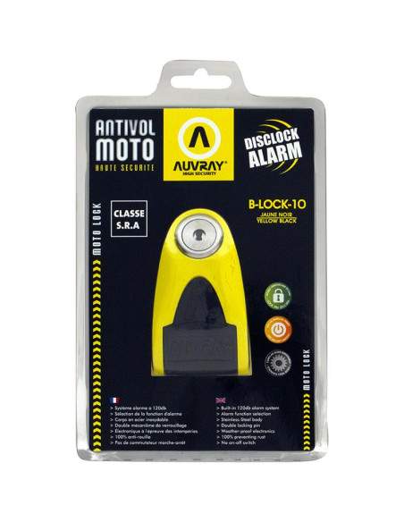 BLOQUE DISQUE ALARME AUVRAY SRA - B-LOCK-10 JAUNE/NOIR
