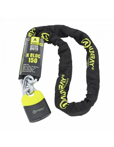 Antivol Auvray k-block Chaine et Cadenas 1,50m