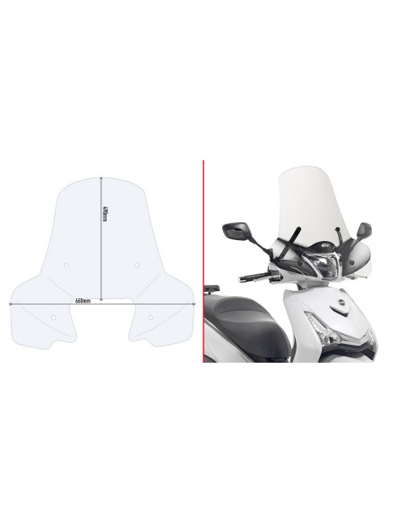 Bulle Sym HD | Pare-brise Piaggio Medley | 2020 à 2022 | Givi 7057A