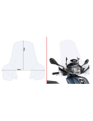 Bulle Sym HD | Pare-brise Piaggio Medley | 2020 à 2022 | Givi 7057A