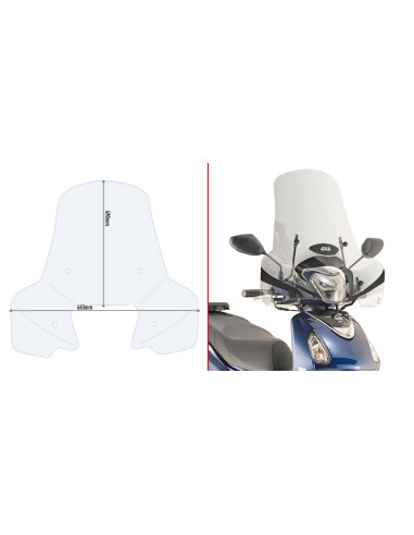 Bulle Sym HD | Pare-brise Piaggio Medley | 2020 à 2022 | Givi 7057A