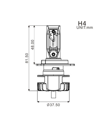 Projecteur Ampoule H4 Led - Ballast 16W/2200 (code et phare)