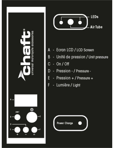 Gonfleur Pneu Moto Chaft Sans fil et Autonome