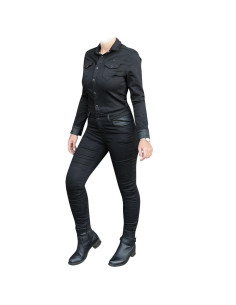 Combinaison Jeans Moto Femme Overlap Tess Noir 2