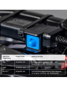 Adaptateur intelligent Quad-Lock Etanche 12V vers USB 2