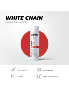 Graisse chaîne moto Ipone White Chain-Road 250ml Blanc