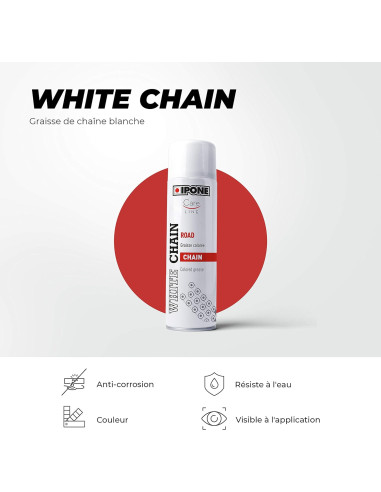 Graisse chaîne moto Ipone White Chain-Road 250ml Blanc
