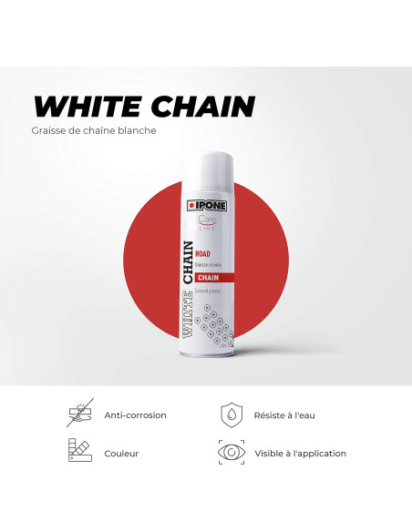 Graisse chaîne moto Ipone White Chain-Road 250ml Blanc