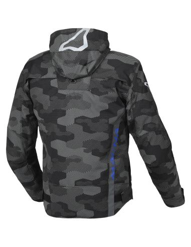Veste Moto Macna Riggor Noir Camo / Bleu