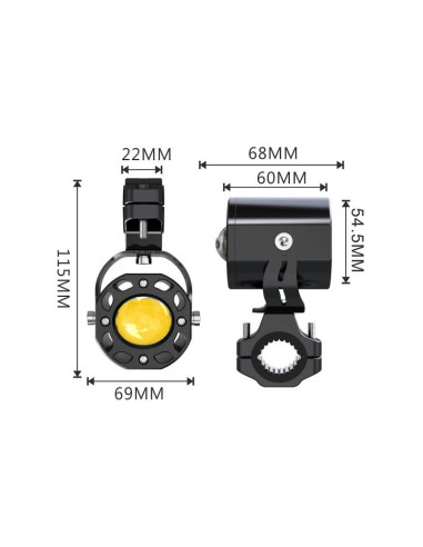 Paire Projecteurs LED Moto RBMAX Ecobene 12v 50w