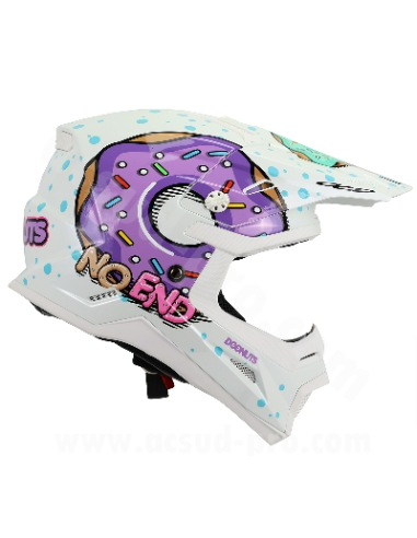Casque Cross Noend Donuts pour enfant-Blanc
