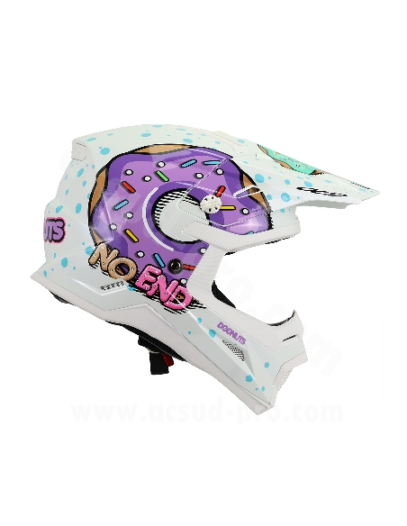 Casque Cross Noend Donuts pour enfant-Blanc