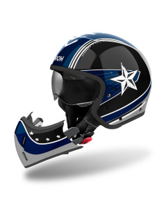 Casque Airoh J 110 Command Jet - Bleu/Noir