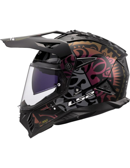 Casque de Moto Cross LS2 MX702 Pioneer RANGI - Noir