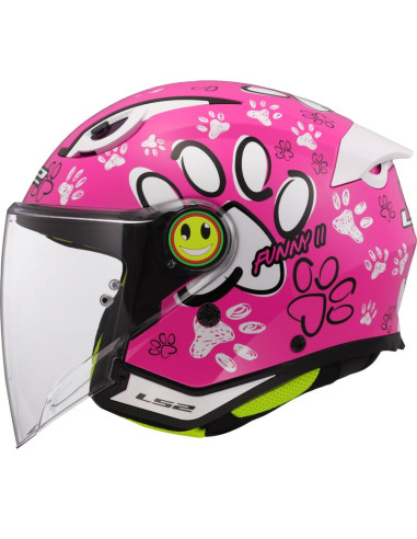 Casque LS2 OF622 Funny 2 PAWS - Rose
