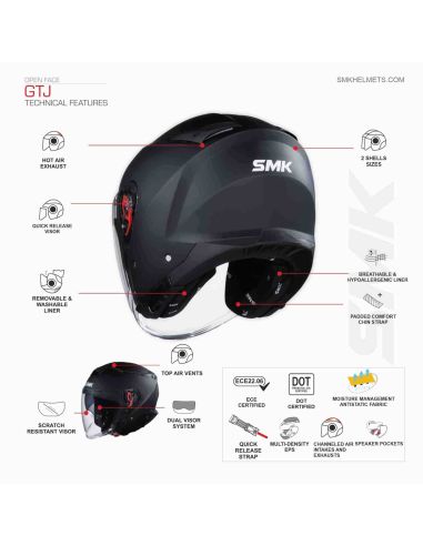 Casque Jet SMK GTJ