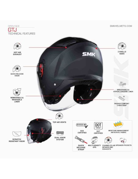 Casque Jet SMK GTJ