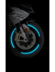Liseré de jante moto Bleu réfléchissant Chaft 2