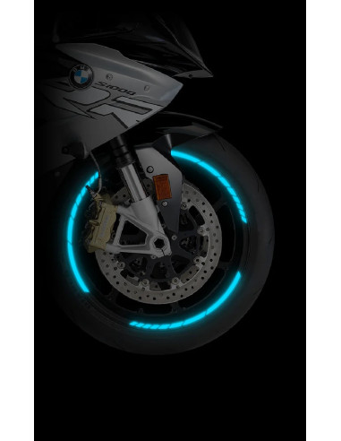 Liseré de jante moto Bleu réfléchissant