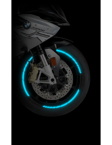 Liseré de jante moto Bleu réfléchissant