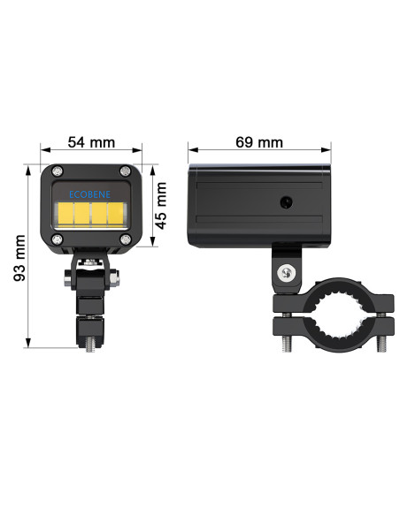 Feux Additionnels Ecobene Compact 2x30w Feux de Jour Longue Portée