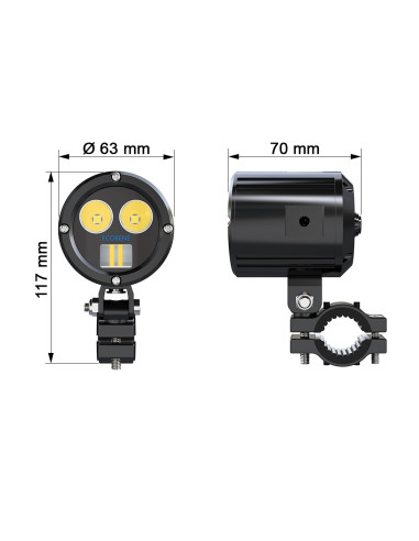 Feux Additionnels 2x30w Faisceau Extra Large