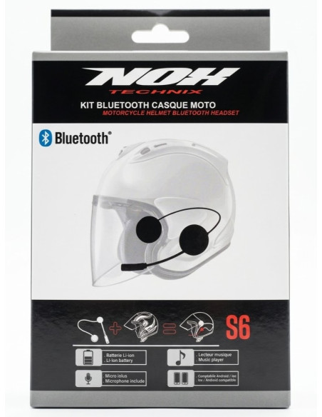 Kit Intercom Bluetooth S6 pour Nox N220s & Casque Jet